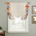 thumbnail image 2 of Colorful Roses Floral Balloon Curtains for Windows, Bedroom Curtains 54 Inch Length, Farmhouse Spring Flowers Vintage Tie Up Curtains Panels Thermal Insulated Bathroom Curtains Window 42"x54", 2 of 8