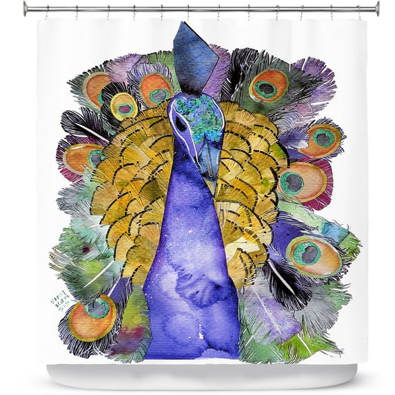 Shower Curtains 70" x 93" from DiaNoche Designs by Marley Ungaro - Peacock