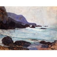 thumbnail image 2 of Gauguin, Paul 24x20 White Modern Wood Framed Museum Art Print Titled - The Coast Of Bellangenay, 2 of 4