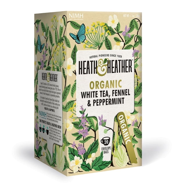 Heath Heather Té Blanco y Hinojo Orgánico 20 sobres