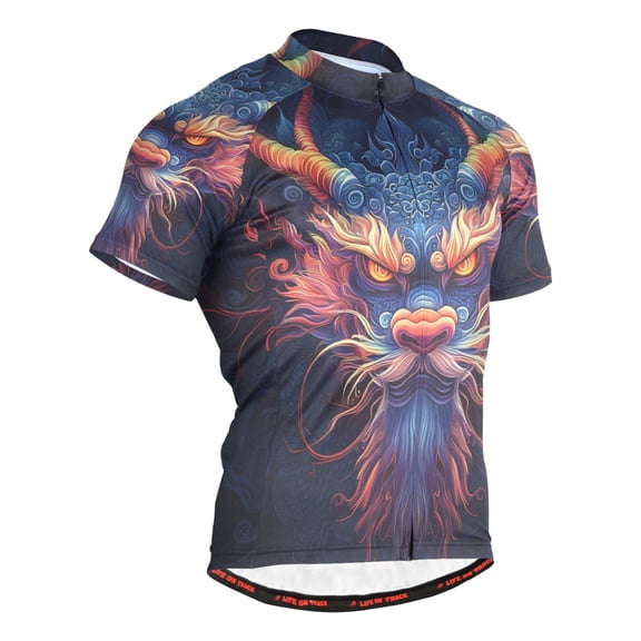 joogoo Cool Dragon Pattern Men's Cycling Jerseys Mountain Bike Short Sleeve Tops L