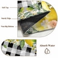 thumbnail image 6 of Round Rugs 5Ft, Lemon Farmhouse Round Area Rug Washable Indoor Throw Carpet, Summer Fruit Botanical Black Checked Soft Non Slip Circle Rug for Cabinet Bathroom Home Decor Aesthetic, 6 of 8