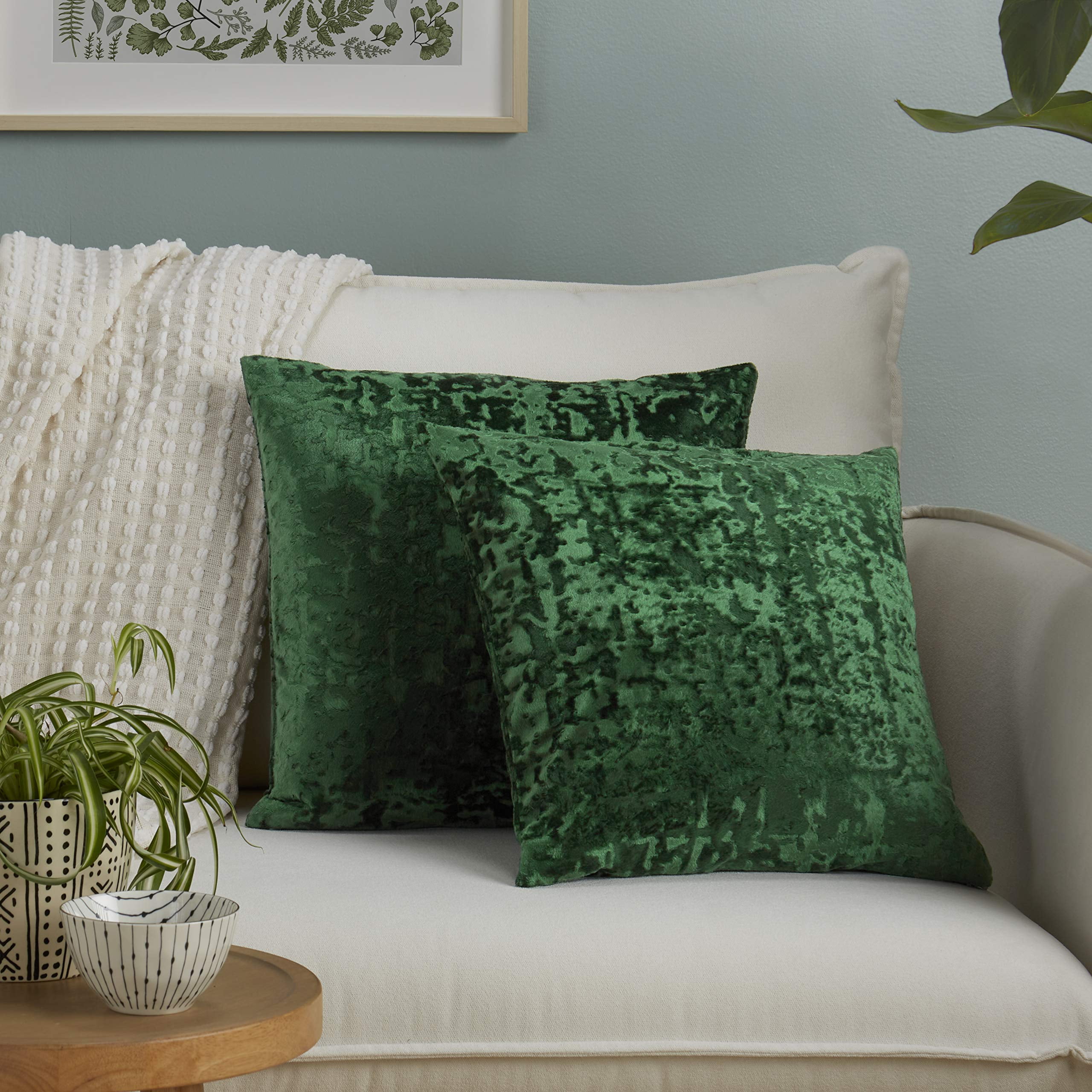 SoHome Luxury Crushed Velvet Throw Pillow Covers, Pack of 2 Decorative