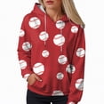 thumbnail image 4 of Godom Baseball Hoodies for Women Casual Workout Y2k Hoodie Oversized Long Sleeve Baseball Printed Pullover Sweatshirt with Pockets, 4 of 5