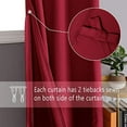thumbnail image 3 of DWCN Blackout Curtains with Tiebacks - Thermal Insulated Privacy Protection Grommet Window Curtains for Living Room Bedroom, 42 x 63 inch Length, Red, 2 Panels, 3 of 8