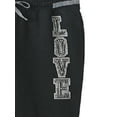 thumbnail image 3 of SO Big Girl's Love Graphic Print Elastic Waistband Black Fleece Joggers (Size 14), 3 of 4