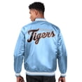 thumbnail image 2 of Men's Starter Light Blue Detroit Tigers Locker Room Satin Full-Snap Varsity Jacket, 2 of 2