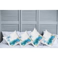 thumbnail image 2 of Ambesonne Beach Throw Pillow Cover 4 Pack, Seashells Blue Palm Art, 16", Blue White, 2 of 5