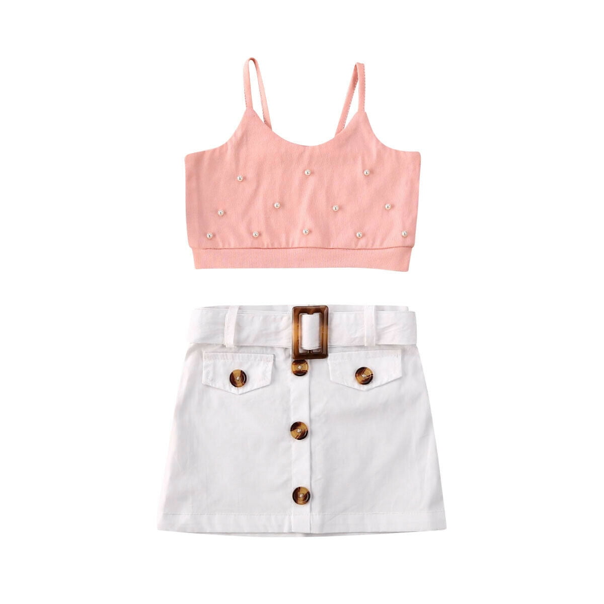 crop top and skirt set for little girl