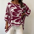 thumbnail image 6 of QUNYINEY Summer Women Shirts Casual Plus Size 3/4 Sleeve Gradient Tunic Tops Relaxed Fit Pullover Crew Neck Trendy Tops for Women 2026, 6 of 7