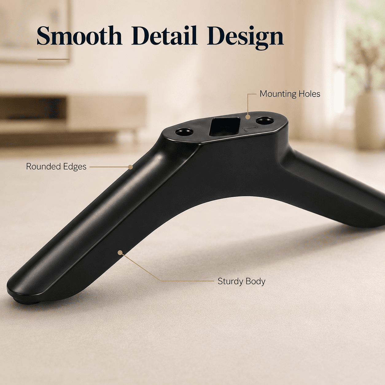 Universal TV Stand Legs 2pcs Screws Replacement Feet for Smart TVs Tabletop Base Pedestal Mount Living Room Bedroom