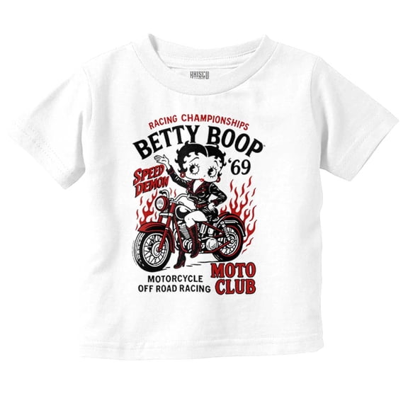 Betty Boop Motorcycle Racing Champ Toddler Little Girl Graphic Tee Shirt Brisco Brands 6M