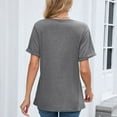 thumbnail image 5 of Annhoo Short Sleeve Shirts for Women Summer Elegant V Neck Plain Tshirt Basic Solid Color Business Casual Tops, 5 of 5