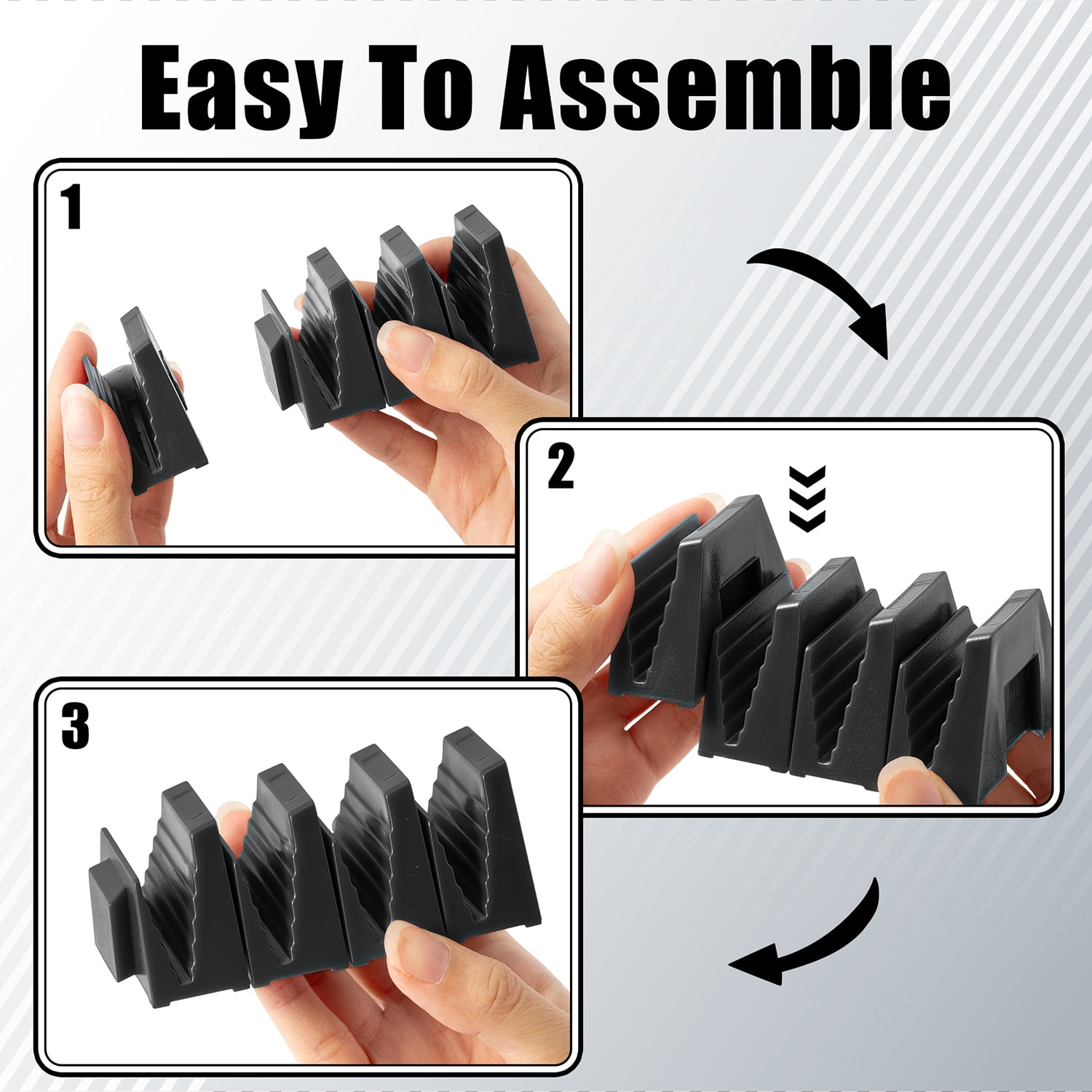 Belanttega 48Pcs Black Wrench Storage Wrench Organizer Set – Modular Tool Storage With Interlocking Clips Adjustable Holder For Wrenches Garage, Workshop, Toolbox (With Magnet)