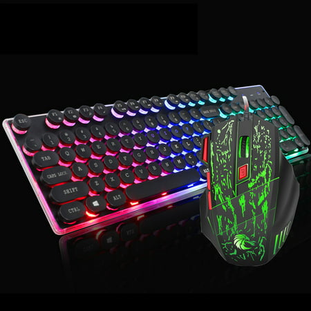 J40 Gaming Keyboard and Mouse Combo, TSV Gaming Mouse and Keyboard,Wired Keyboard with RGB Backlit Back Lights and Mouse with 5 Adjustable DPI for Gaming / E-Sport /