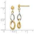 thumbnail image 4 of 14K Two-tone Polished Post Dangle Earrings 14k Two-tone Earrings, 4 of 4