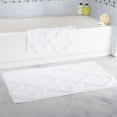 thumbnail image 1 of Lavish Home 100% Cotton 2 Piece Trellis Bathroom Mat Set - White, 1 of 10