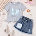 thumbnail image 2 of Rotm Summer Baby Girl Clothes Toddler Baby Girl Outfit Newborn Girl Summer Clothes Short Sleeve T Shirt Checkerboard Top Set Elastic Waist Shorts E,5-6 Years, 2 of 4