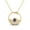 Yellow Plated Silver, variant on 4mm Round Blue Sapphire Gemstone Open Circle Wave Necklace 925 Sterling Silver Swirl Chain Necklace For Women