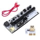 thumbnail image 1 of Seitruly Adaptador PCI-E 1X a 16X, convertidor PCI-Express, puerto de alimentación de 6 pines y 4 pines, dispositivo de minería, accesorios de Cables de computadora Rojo, 1 of 8