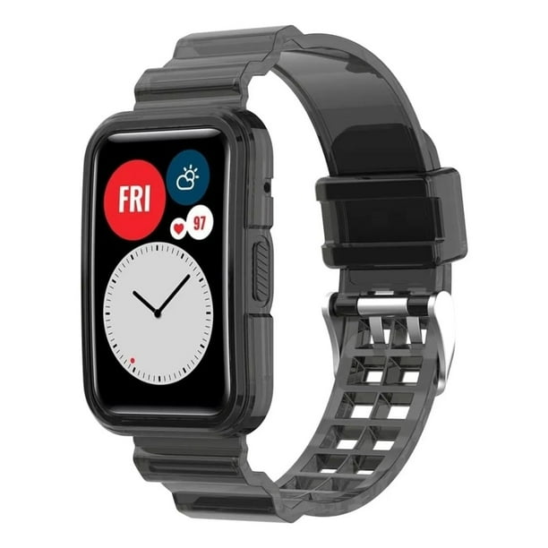 Correa Deportiva para Huawei Watch 1 y 2, Silicona Transparente, Resistente al Agua, con Funda Protectora