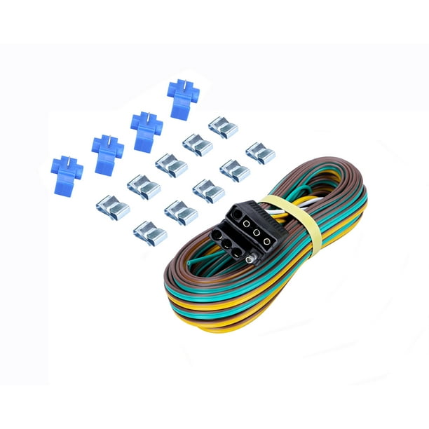 MaxxHaul 4Pin Flat Trailer Wiring Harness Kit 25' Male and 4' Female