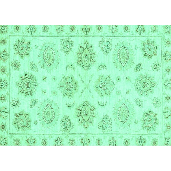 Ahgly Company Indoor Rectangle Oriental Turquoise Blue Traditional Area Rugs, 4' x 6'