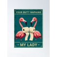 thumbnail image 2 of AatoeaX Flamingo Toilet Paper Your Butt Napkins My Lady PosterAesthetic Home Decor – Perfect for Gallery Walls or Gifts, 16"x16",Gold Frame, 2 of 4
