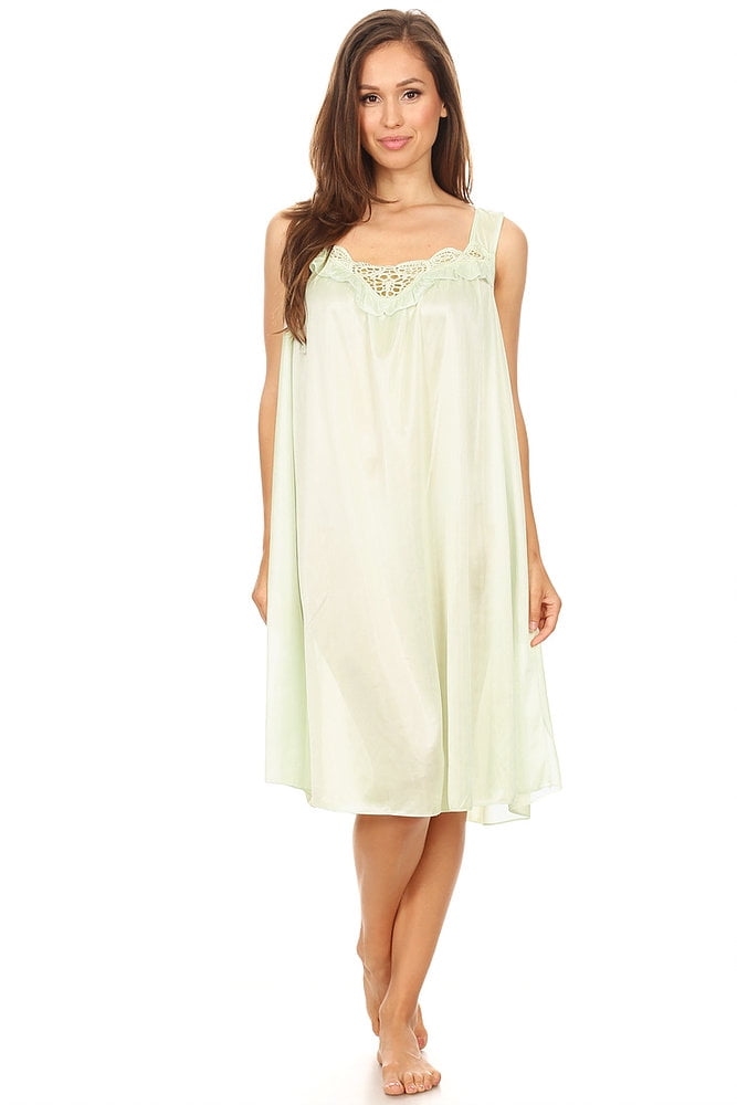 Lati Fashion 9006 Women Nightgown Sleepwear Pajamas Woman Sleep Dress Nightshirt Mint XXXL