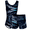 Black & Blue Set, variant on Girls Gymnastics Leotard with Shorts, Marble Print, Stretch Athletic Outfit for Gymnastics Practice & Training