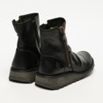 thumbnail image 4 of Fly London Womens Black MON944 Leather Wedge Heel Ankle Zip Up Chelsea Boots, 4 of 8