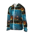 thumbnail image 2 of Balery Spooky Halloween Men's Women's UPF 50+ Sun Protection Lightweight Hoodie Performance Long Sleeve Shirt for Fishing Running-X-Large, 2 of 9