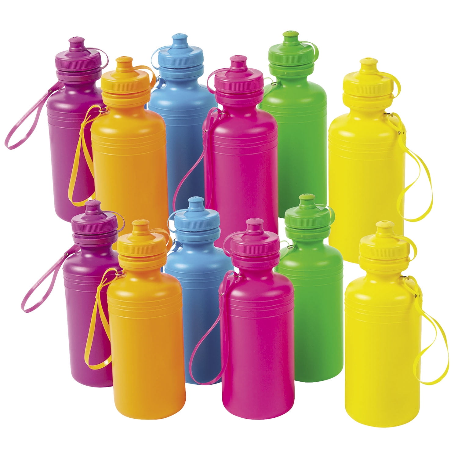  Podzly 12 Neon Bright Colors Plastic Water Bottles - Fun for  Every Occasion, Party Favor, Personalized Sports Bottle - Trendy Beach  Companion, Ultimate Present for Kids : Sports & Outdoors