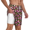thumbnail image 3 of Balery Strawberry Mens Swim Trunks Swim Shorts for Men Quick Dry Inseam Beach Shorts with Compression Liner Pocket-X-Large, 3 of 9
