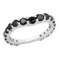thumbnail image 1 of Dazzlingrock Collection 1.25 Carat (ctw) 14K Black Diamond Ladies Anniversary Wedding Band 1 1/4 CT, White Gold, Size 9, 1 of 6