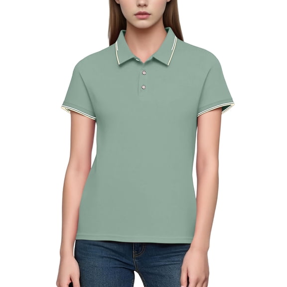 PFRNLF Women's Polo Shirts UPF 50 Sun Protection 3 Buttons Casual Work Moisture Wicking Short Sleeve Collared Golf Shirt