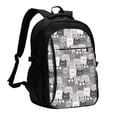 thumbnail image 1 of Naloa Cats Group Print Business Laptop Backpack,Laptop Bag Rucksack with USB Charging Port, Daypack for Work College Computer Men Women, 1 of 7