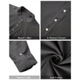 thumbnail image 6 of sogami Men's Cotton Linen Henley Shirts Long Sleeve Casual Button Down Shirt Roll-up, 6 of 6