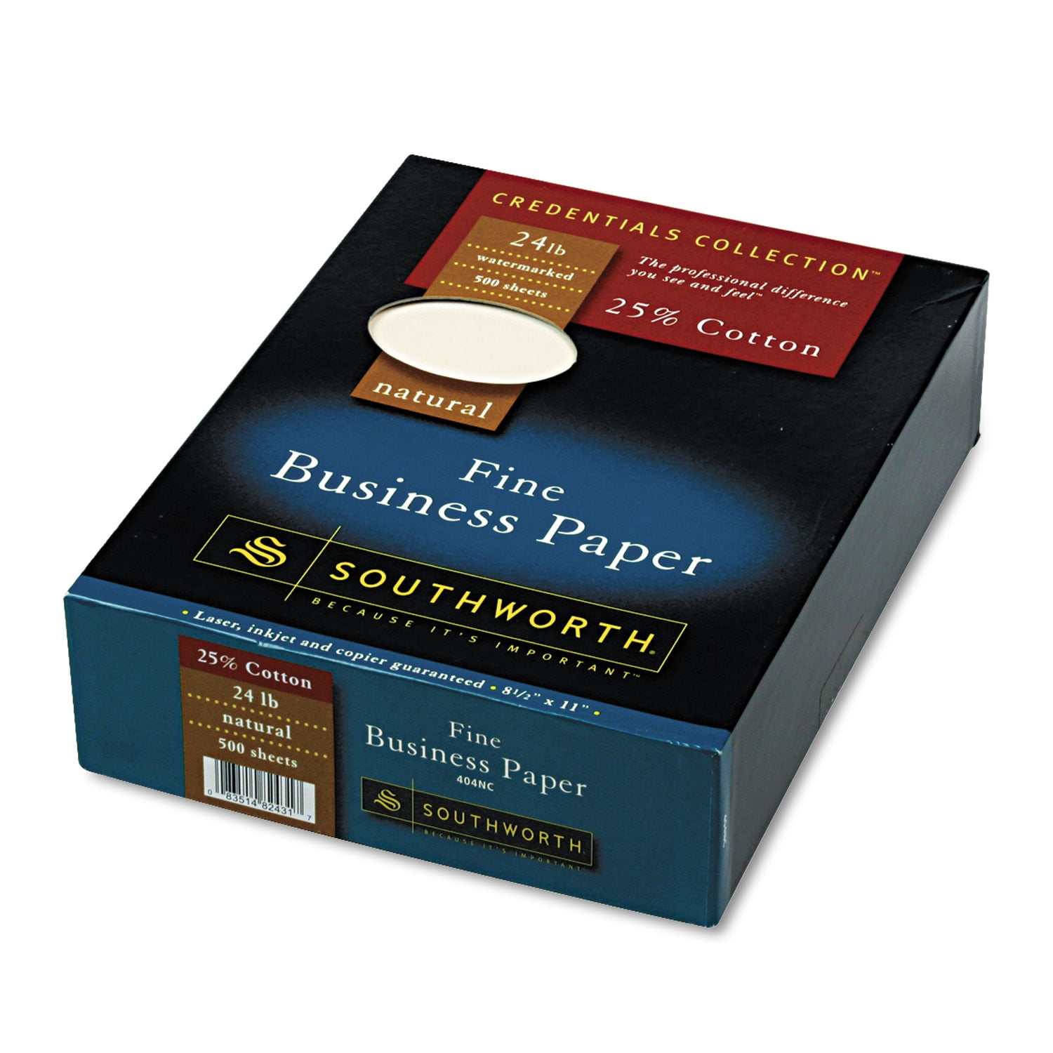 Southworth 25% Cotton Business Paper Natural 24 lbs. Wove 8-1/2 x 11 500/Box FSC 404NC