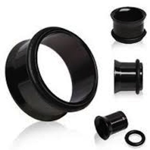 (PL) Black Titanium O-Ring Plugs/Gauges/Tunnels 2 Pieces (1 Pair) (B/7/2/15) 6g (4mm)