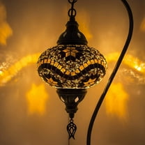 Turkish Mosaic Table Lamp - Handmade Decorative Moroccan Lamshade - Bedside Night Lamp - Lighting for Bedroom & Living Room - LED Bulb Included