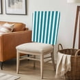 thumbnail image 6 of Teal Striped Chair Back Covers, Removable Chair Covers for Dining Chairs Set of 4, Washable Chairs Slipcovers Back Seat Protector for Wedding Party 19"x20", 6 of 9