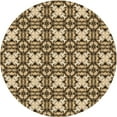 thumbnail image 1 of Ahgly Company Tapis Rond Lavable en Machine Intérieur Transitionnel Jaune, 3 Pieds Rond, 1 of 7