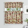 thumbnail image 2 of Kitchen Curtains and Valance Set 36 Inch Tier Pioneer Colorful Floral 3 Pieces Set Dining Room Small Curtain Drapes Cafe Curtains Valance for Home Decor Rod Pocket, 2 of 6