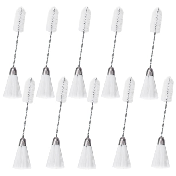 Leylor Cepillo de Doble Punta - 10 Piezas de Nailon, Acero Inoxidable, Cepillo de Limpieza para máquina de Coser, Herramienta Sanitaria doméstica para Mantener Limpia la máquina de Coser