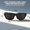 thumbnail image 5 of BLUE CUT Polarized Fit over Glasses Unisex Shield Sunglasses with Eyeglass Case, Gray, 5 of 8