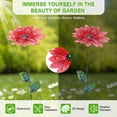 thumbnail image 2 of Uxcell 4 Pack Grandes Estacas Decorativas de Flores para Jardín, Estacas de Jardín de Metal Impermeables de 13 Pulgadas para Interior/Exterior [Rosa], 2 of 7