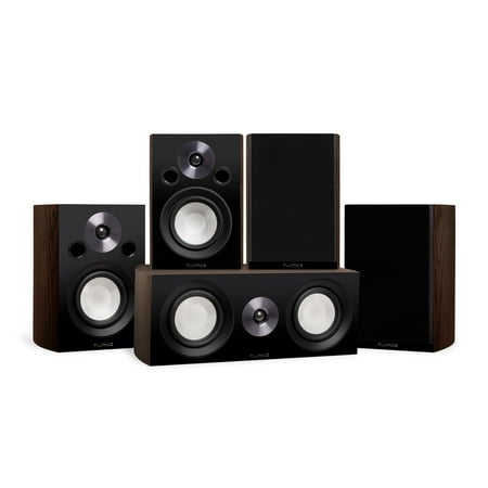 Fluance Reference Compact Surround Sound Home Theater 5.0 Channel Speaker System including 2-Way Bookshelf Center Channel and Rear Surround Speakers - Natural Walnut (X850WC) - image 8