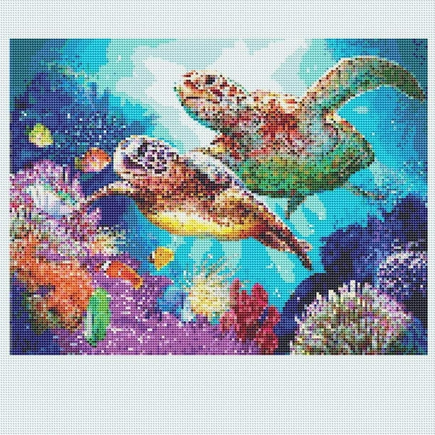 5D Diamond Painting Kits for Adults Kids, DIY Round Turtle Full