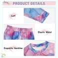thumbnail image 3 of FORMRS Long Sleeve Top and Pants Pajama Set for Niños 2-Piece Sleepwear, Sizes 18M-8Y, Watercolor Blue Marble Pattern, 3 of 6